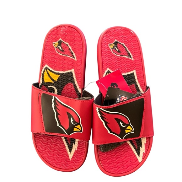 Arizona Cardinals Colorblock Big Logo Gel Slide Red Men’s Size 9-10 Team Pride - Picture 1 of 7